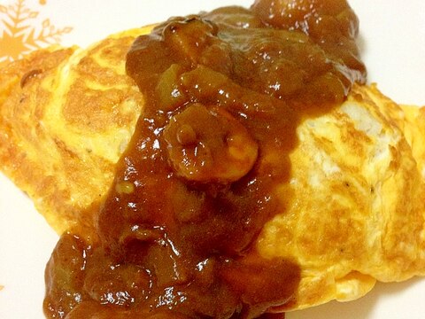 バター醤油風味のカレーオムライス